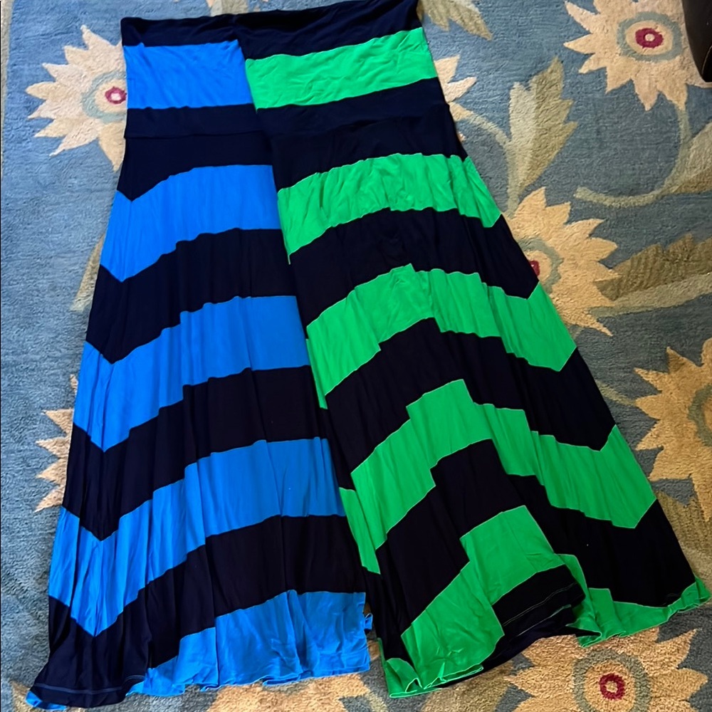 GAP Striped Blue and Green Maxi Skirt and dress M